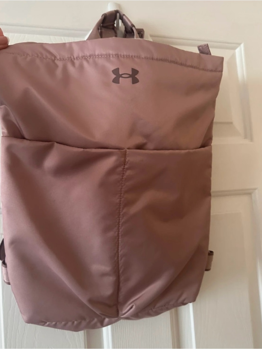Under Armour Women's Rose Pink Roll-Top Backpack laptop sleeve